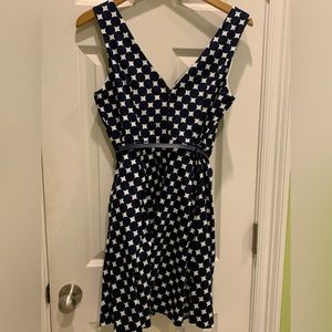 Navy polka dot dress